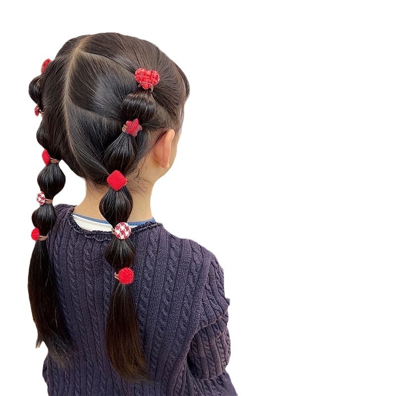 Niños de alta gama pulgar anillo de cabello bebé pequeño cinturón de goma chica pequeña cantidad de cabello de cabello de caña de invierno cauda de caballo