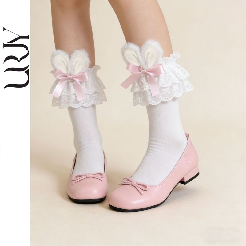 Pure Cotton Lolita Rabbit Ear Socks for Women, Summer Thin Style, Sweet Short Socks with Bow, Lolita Lace Socks Pure Cotton Lolita Rabbit Ear Socks for Women, Summer Thin Style, Sweet Short Socks with Bow, Lolita Lace Socks