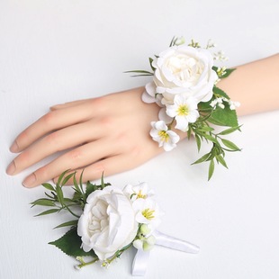 White Wrist Flower Small Fresh Bracelet European Style Wedding Wedding Bride Bridesmaid Sisters Group Hand Flower Bridegroom Corsage
