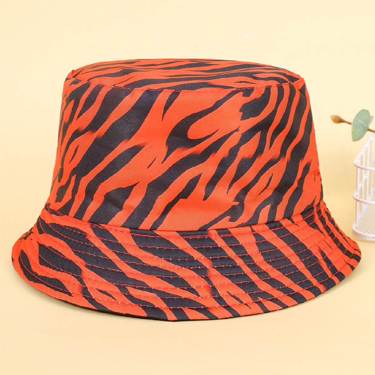 Nueva Moda patrón impreso sombrero de pescador hembra verano cebra cuenca sombrero transfronterizo sombrero del cubo de los hombres al aire libre cubierta de protección solar