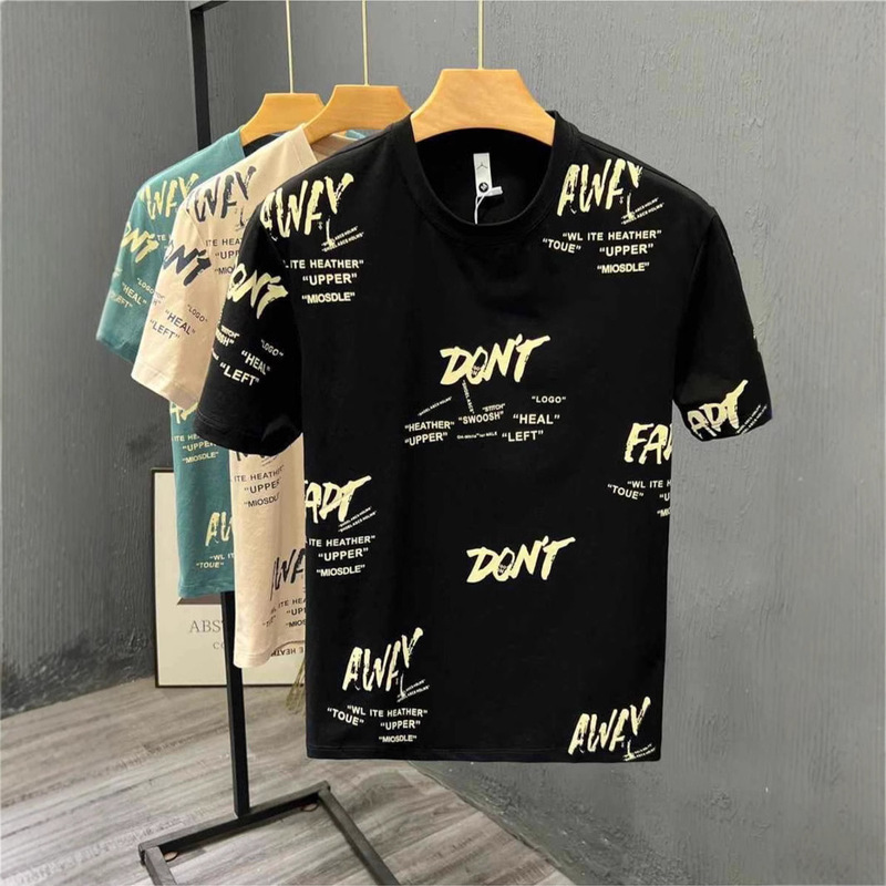 2026 New Men's Short-Sleeve T-Shirt Summer Korean Style Trendy Loose Versatile Half-Sleeve Base Shirt Trendy Brand Ice Silk Men's 2026 New Men's Short-Sleeve T-Shirt Summer Korean Style Trendy Loose Versatile Half-Sleeve Base Shirt Trendy Brand Ice Silk Men's