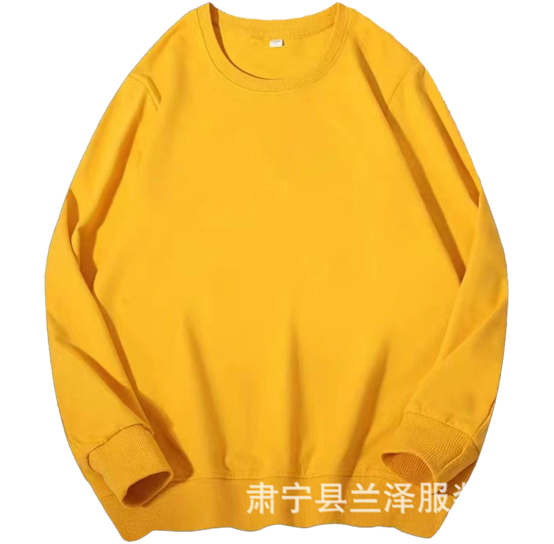 Sudadera de Otoño e Invierno, Nueva, de Manga Corta, Color Sólido, Cuello Redondo Holgado, 280G, Venta al por Mayor, Informal, Versátil, con Logotipo