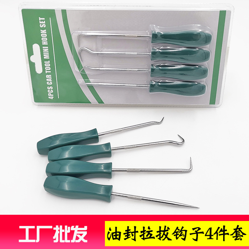 El mango brillante del sello de aceite del conductor de tracción de 4 piezas de herramientas de fábrica impresa LOGO O-ring sello de anillo de desmontaje gancho