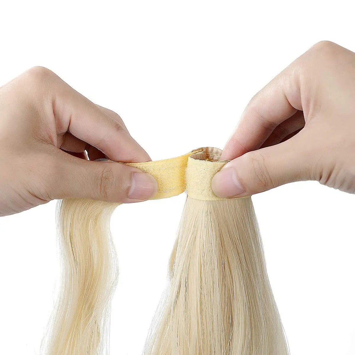 Hestehale med kornpermanent, fluffy, lang, krøllete hestehale, vannbølger, kjemisk fiber, hestehaleparykk_voghion.com