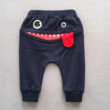 2025韩版春季儿童运动裤男女童纯色鳄鱼毛圈卡通小童新款外贸长裤