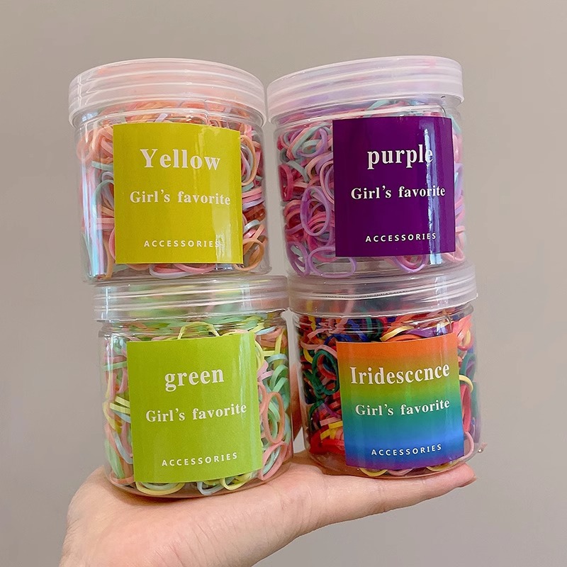 Color caramelo tira de goma desechable bebé anillo de goma para niños no lastimar cabello de las niñas tiras de goma