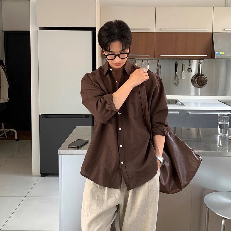 Spring and Autumn New Cotton and Linen Long-Sleeve Shirt for Men, Casual Lazy Style, Solid Color, Stylish and Cool Shirt Jacket Spring and Autumn New Cotton and Linen Long-Sleeve Shirt for Men, Casual Lazy Style, Solid Color, Stylish and Cool Shirt Jacket