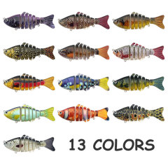 Factory wholesale lures hard bait multi-jointed fish simulation lure 10cm/15g plastic seven-jointed lure multi-color