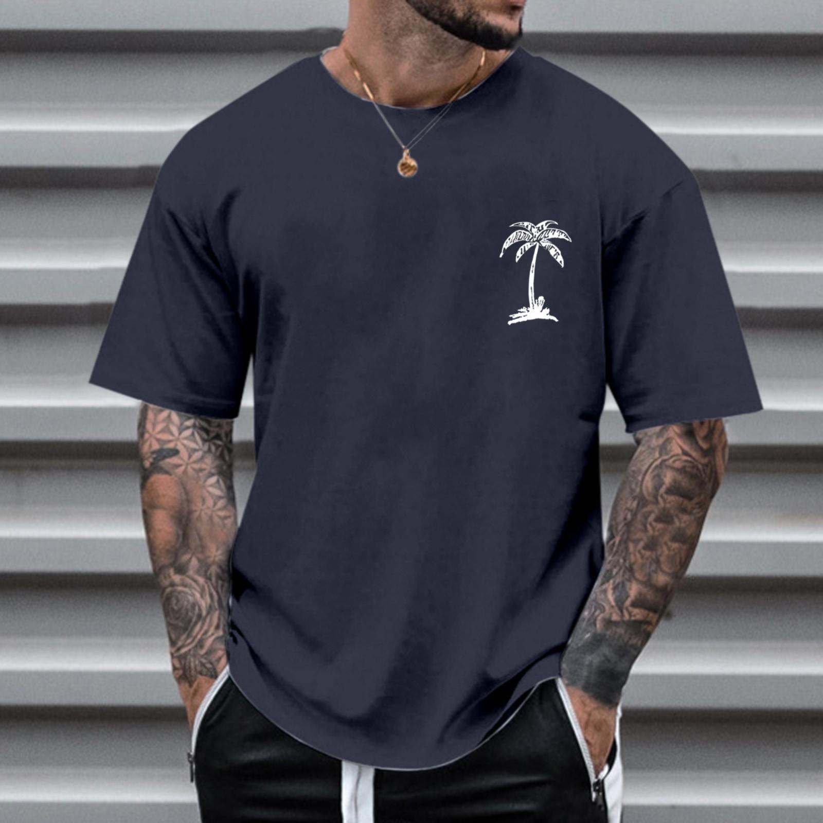 Round Neck Neckline Wholesale Men's Casual Printing Short Sleeve Men's Tops