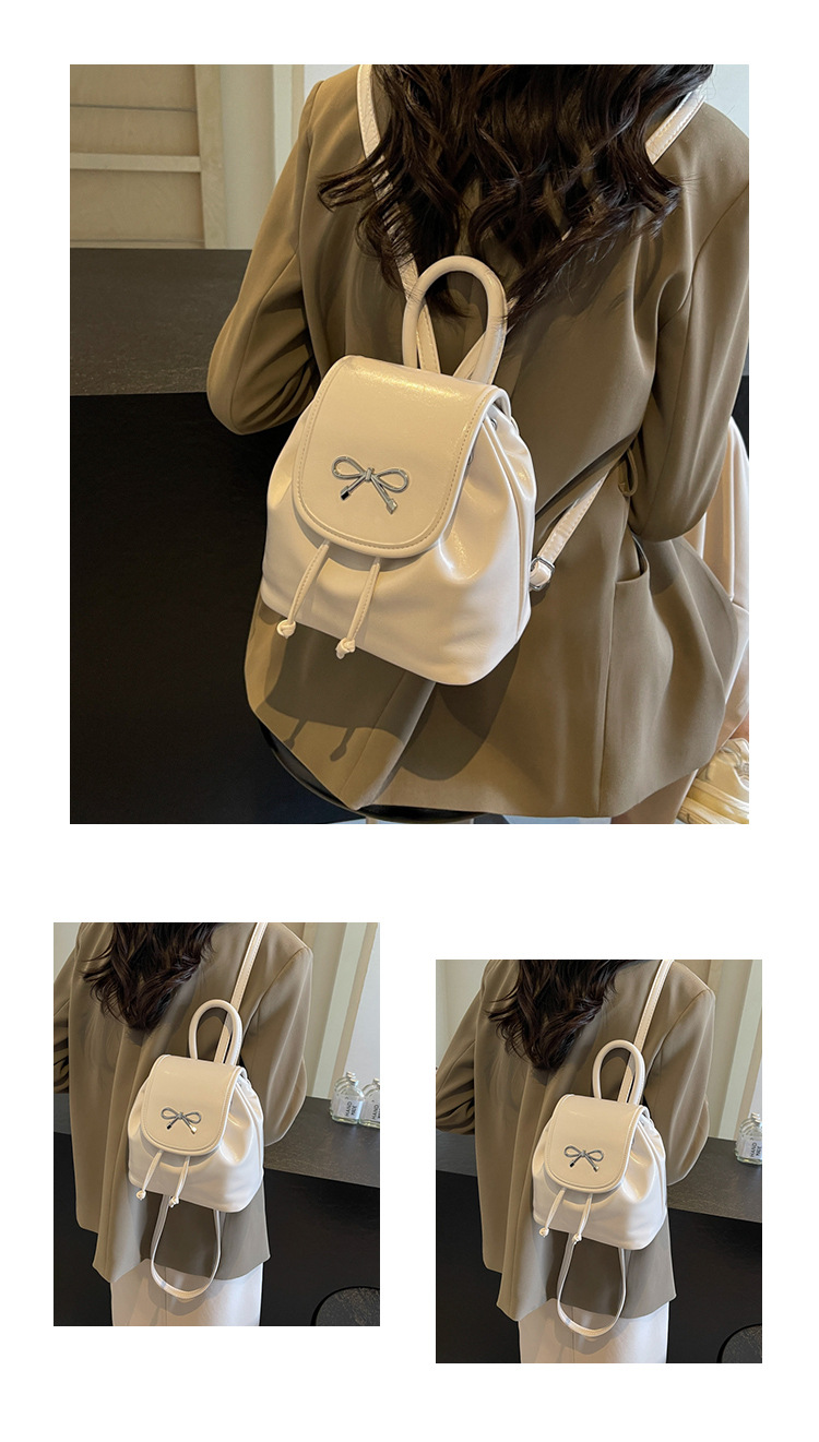 2024 New Fashionable Bucket Bow Korean Edition Casual Shoulder Small Women's Bag Handheld Personalized Backpack_voghion.com