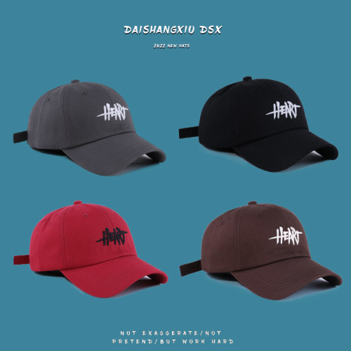 Hats for women, versatile spring and summer trendy 3D embroidered baseball caps, sun protection soft-top sunshade hats, face-showing small baseball caps for men