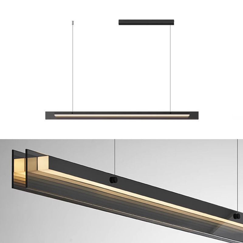 Lámpara de la sala de estar minimalista italiana moderna anillo de vidrio minimalista nórdico de alta gama comedor modelo de dormitorio lámpara de habitación