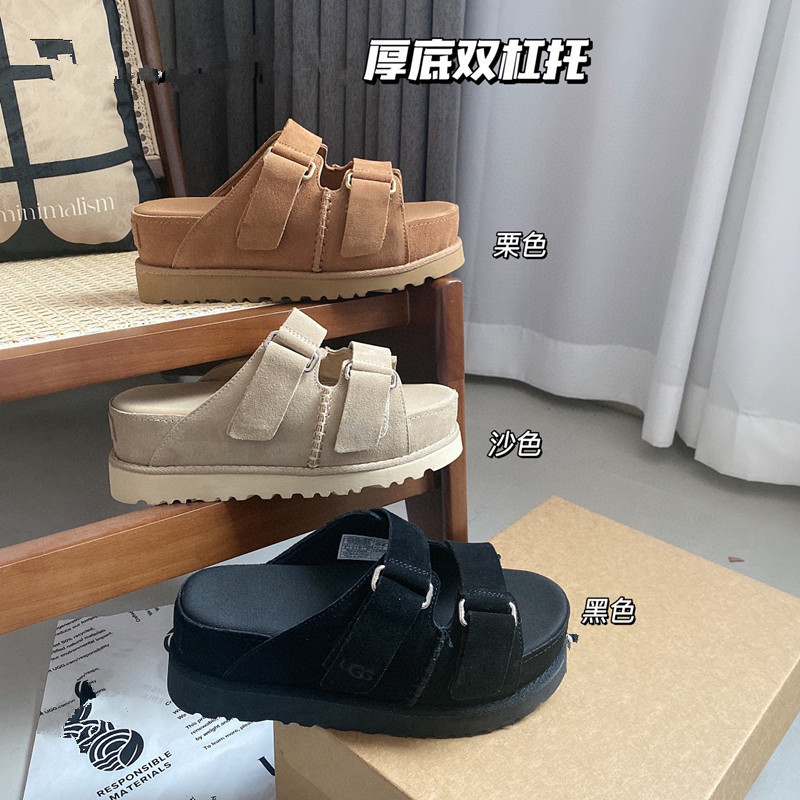 High Version Genuine Leather Velcro Sandals Women's Original Niche Couple's Summer Beach Shoes Thick Sole Outer Wear Shoes for Women