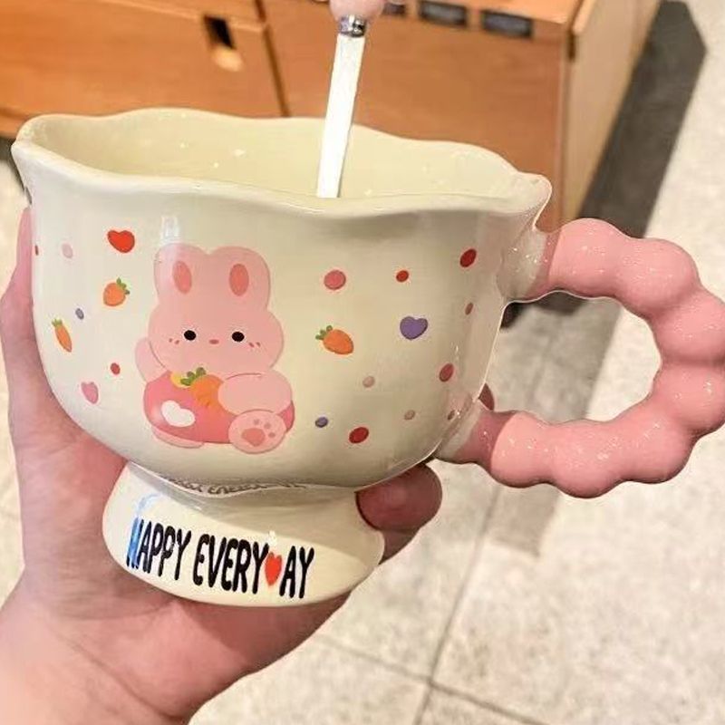 可爱卡通ins马克杯高颜值杯子陶瓷情侣水杯送女生生日礼物伴手礼|undefined