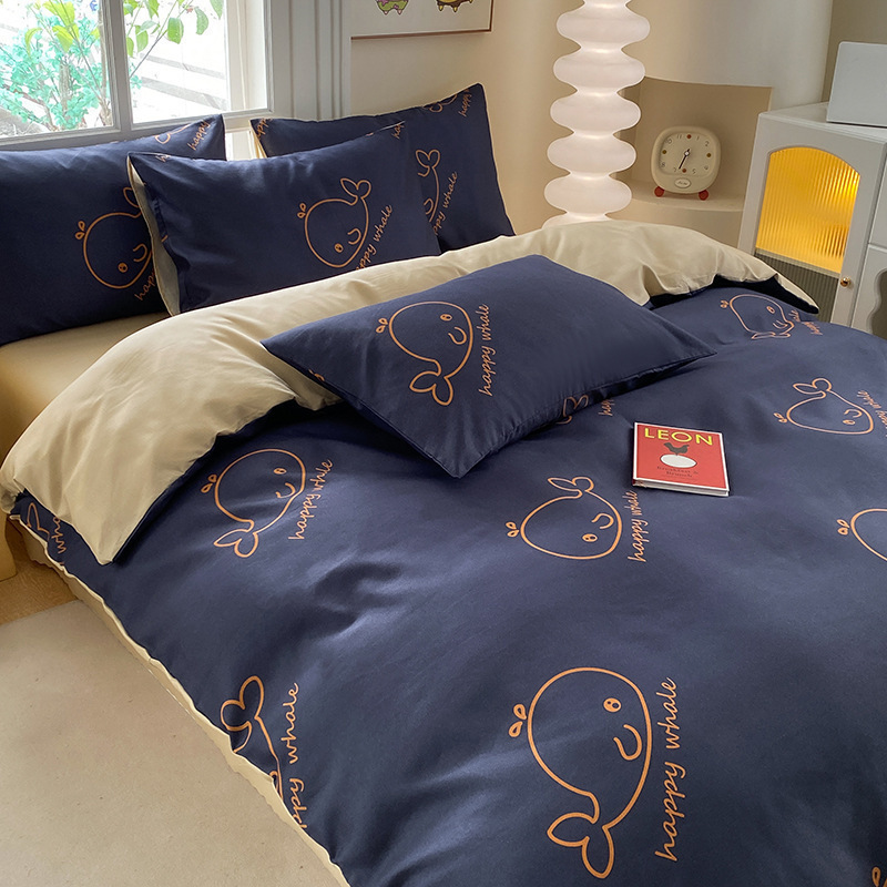 Una sola pieza 150x200x230cm doble cubierta de edredón de algodón no total de tres piezas para la cama de cuatro piezas