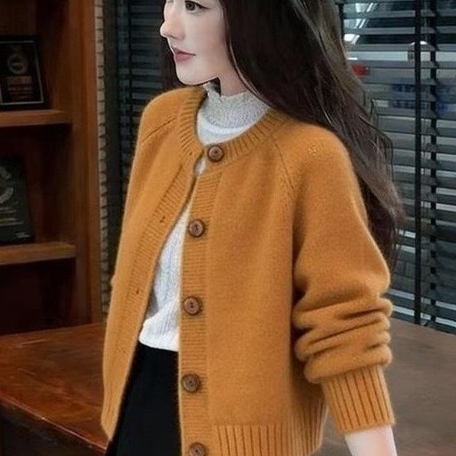 一件代发爆款2026春秋季新款纯色气质针织开衫外套女洋气减龄上衣