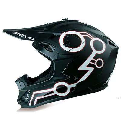 Motosiklet kaskı (dəbilqə) Seasons motocross helmet - black-red-constellation-goggles-gloves-mask-s