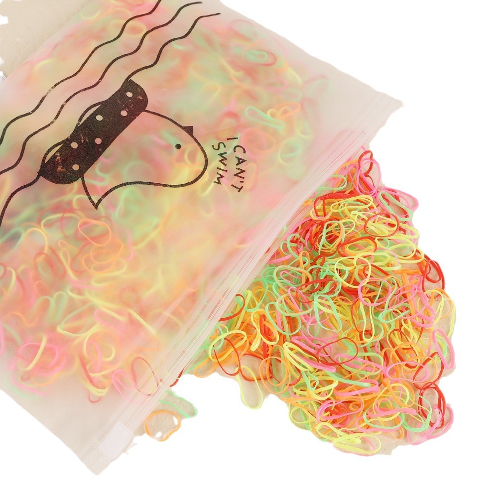 Banda de goma desechable mujer pelo corbata negro pequeña banda de goma gruesa cubierta de cuero no duele la banda de pelo durable cabeza de la cuerda de pelo