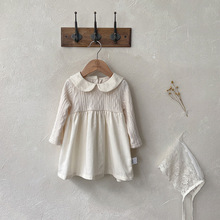 秋款女童连衣裙高档提花拼接2024韩国童装婴儿长裙秋女宝宝公主裙