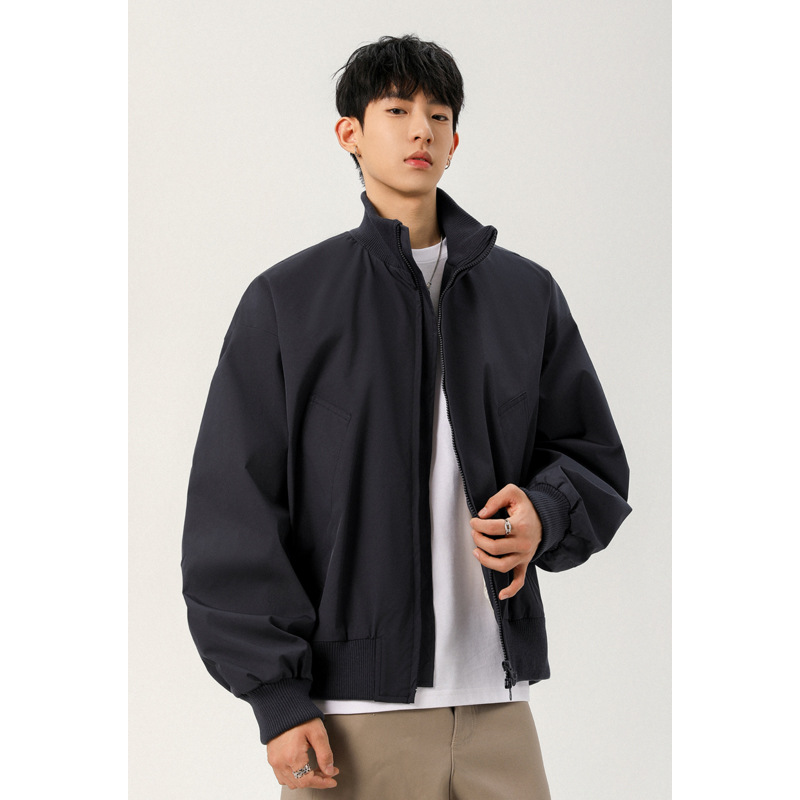 American Retro Pilot Jacket For Men, Spring And Autumn Sports Minimalist Style, Loose Casual Cleanfit Top Coat_voghion.com