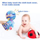 Трехмерная познавательная книга из ткани, раннее развитие, можно отрывать, английский, можно стирать