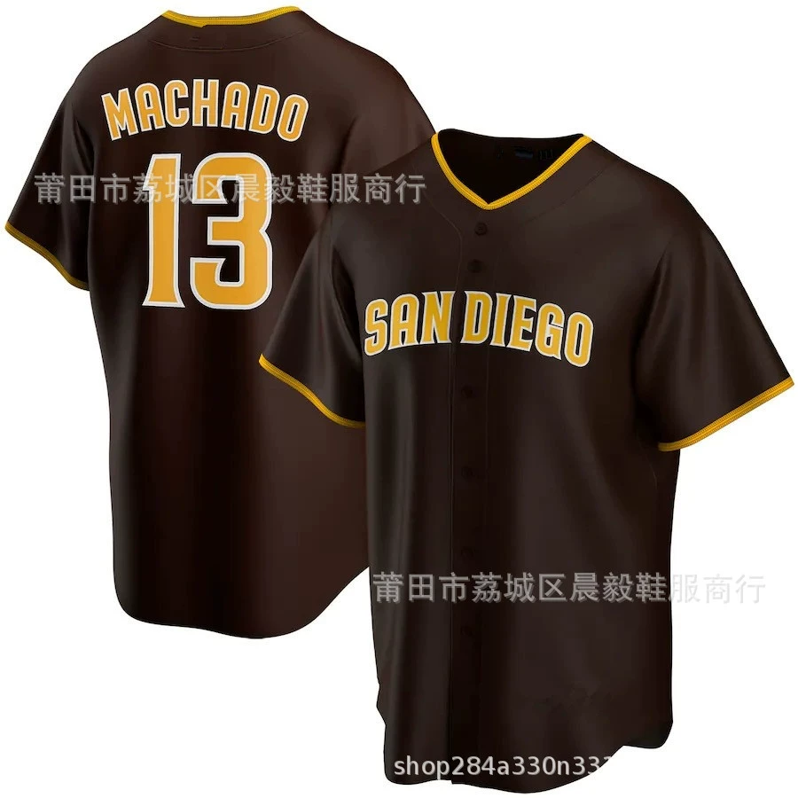 Бейсбольная форма MLB Padres, джерси PADRES TATIS JR.#23 MACHADO#13, для внешних продаж
