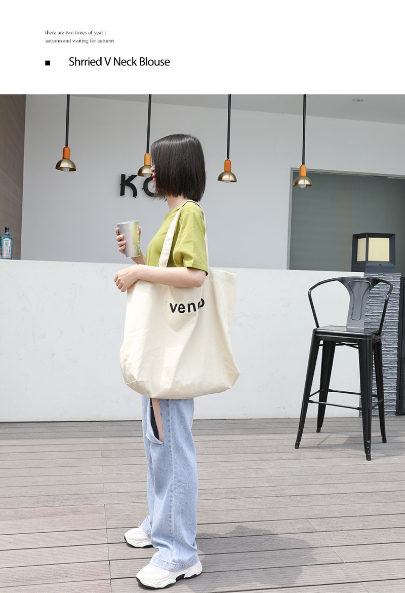 Women's Large Canvas Letter Streetwear Open Canvas Bag display picture 8