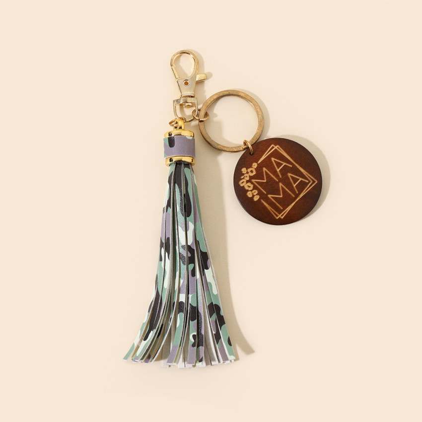 17g Weight Keychain Classification 1 Piece Quantity Casual, Holiday, Daily Occasion Pu Leather Material Mother'S Day Festival Letter, Tassel Pattern Unisex Gender Modern Style Style Modern Style Letter Tassel Pu Leather Mother'S Day Unisex Keychain 24