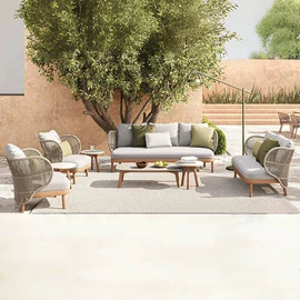 藤编桌椅;藤/竹沙发;户外沙发