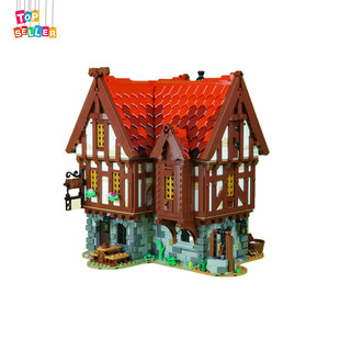 C7464 Medieval Tavern Model with Modular Building Inside 2956 Particle Number for 21325