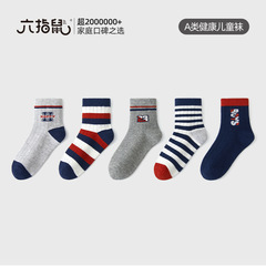 六指鼠批发春秋款男童初冬薄款儿童袜子宝宝男孩中筒秋季小孩棉袜