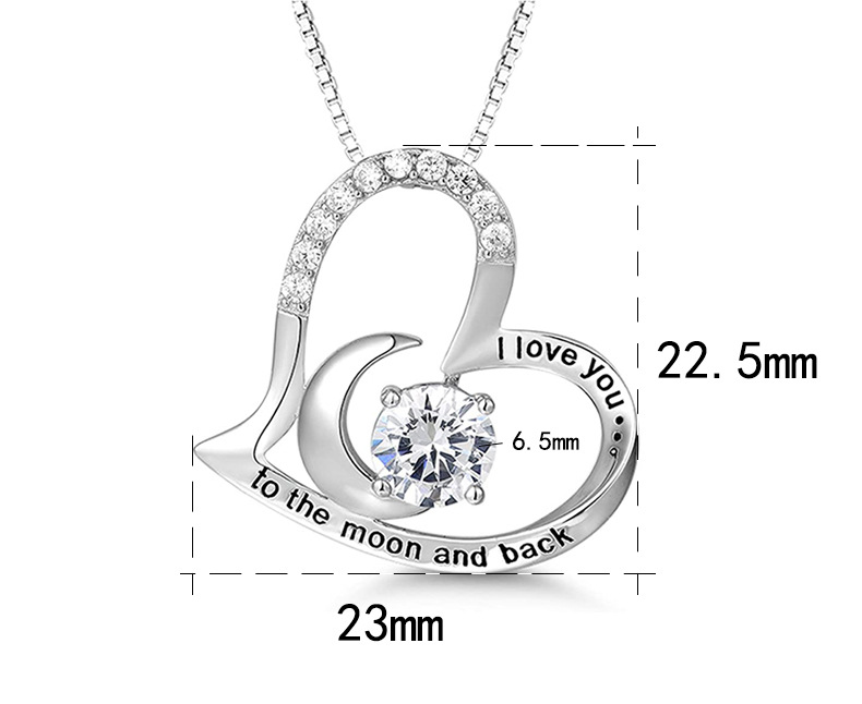 5g Weight Pendant Jewelry Making Type Zircon Inlay Material DIY Jewelry Accessories Classification 1 Piece 925 Sterling Silver Zircon Star Moon Heart Shape Pendant