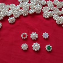 手工编织仿珍珠花朵 串珠汉服鞋花新娘头饰配件袜子辅料扣玛瑙