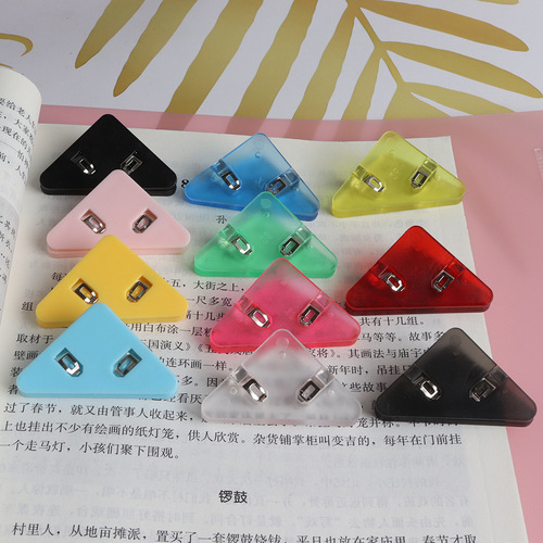ins style plastic corner clip transparent test paper data storage clip note clip sewing edge triangle clip long tail clip