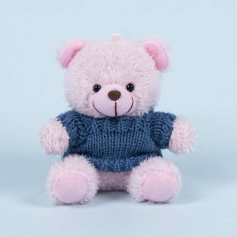 Lindo osito llavero colgante regalo creativo muñecas de peluche vestidas osito de peluche colgante de mochilas escolares para parejas