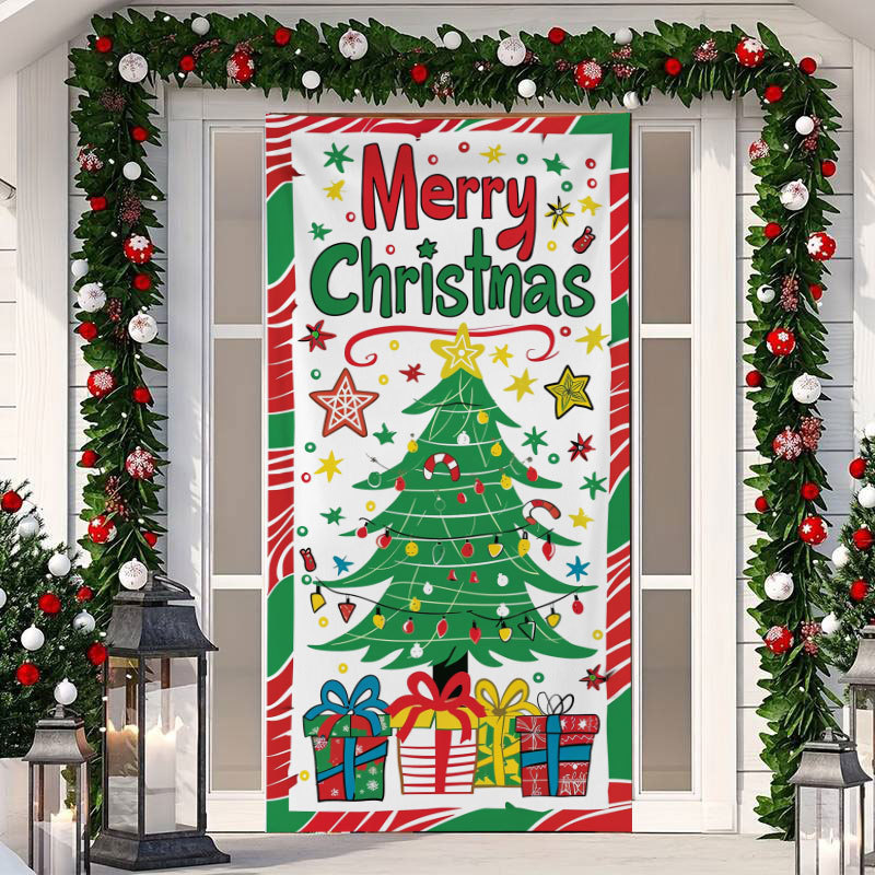 アマゾンクロスボーダー新型クリスマス怪傑門蓋祝日パーティーのドア貼り装飾雰囲気背景布メーカー直販|undefined
