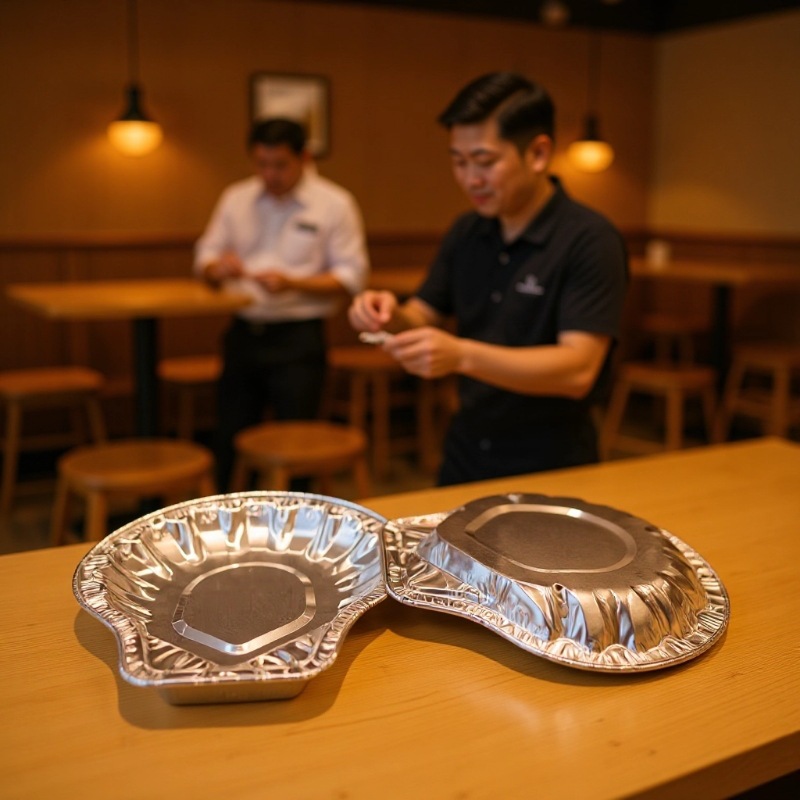 50-80mL贝壳生蚝扇贝海鲜托粉丝海鲜托铝箔蘸料托盒防冻可烘烤