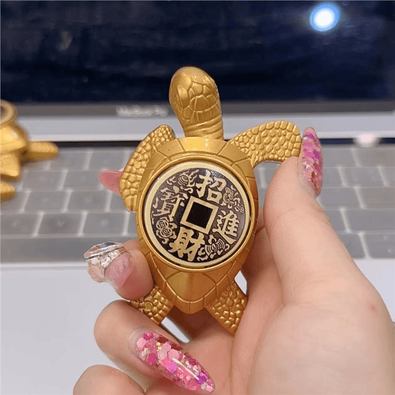 Zhao Caijin Bao tortuga de oro infláble llama abierta encendedor creativo tortuga de oro pequeña tortuga de metal para enviar novio encendedor image 8