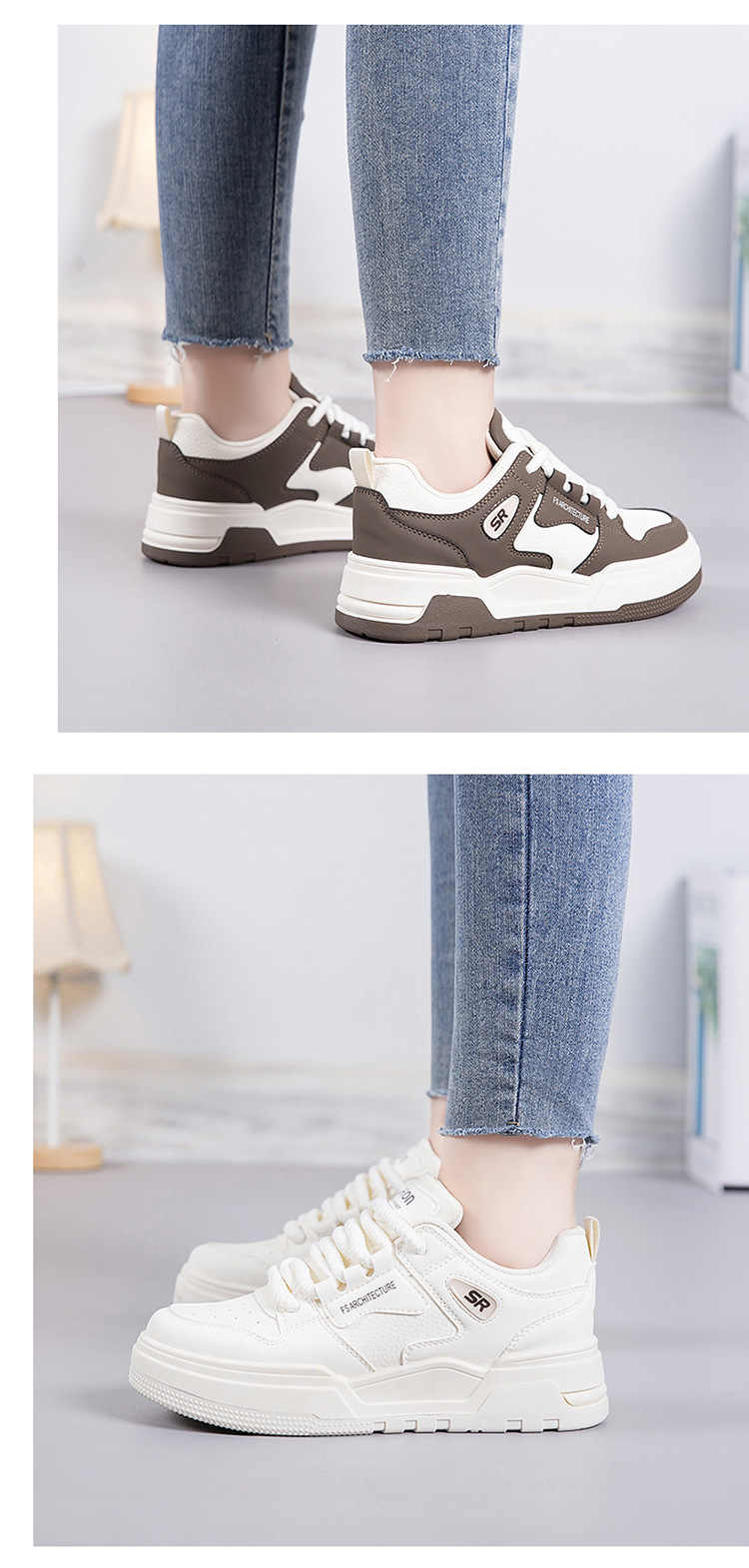 Women's Casual Color Block Round Toe Skate Shoes display picture 2