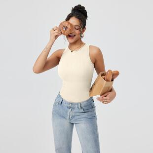 O 63401 Sleeveless Halter Bodysuit �o��첱�B�w�¿羳��