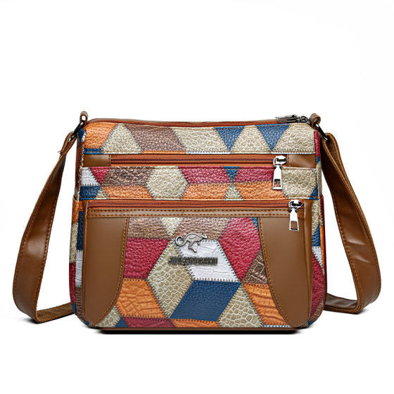 Korean Style Women's Bag Mother Bag 2024 New Soft Leather Printed Fashionable All-match Shoulder Crossbody Bag for Mother and Women