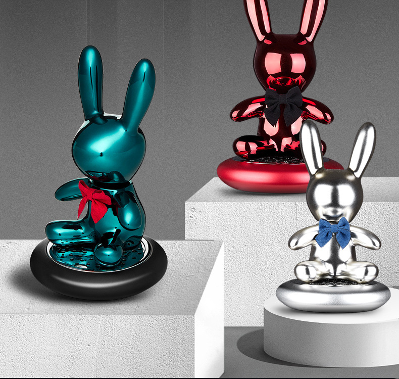 Diamond-encrusted car perfume seat car accessories high-end car aromatherapy diamond-encrusted cute rabbit car decoration center console