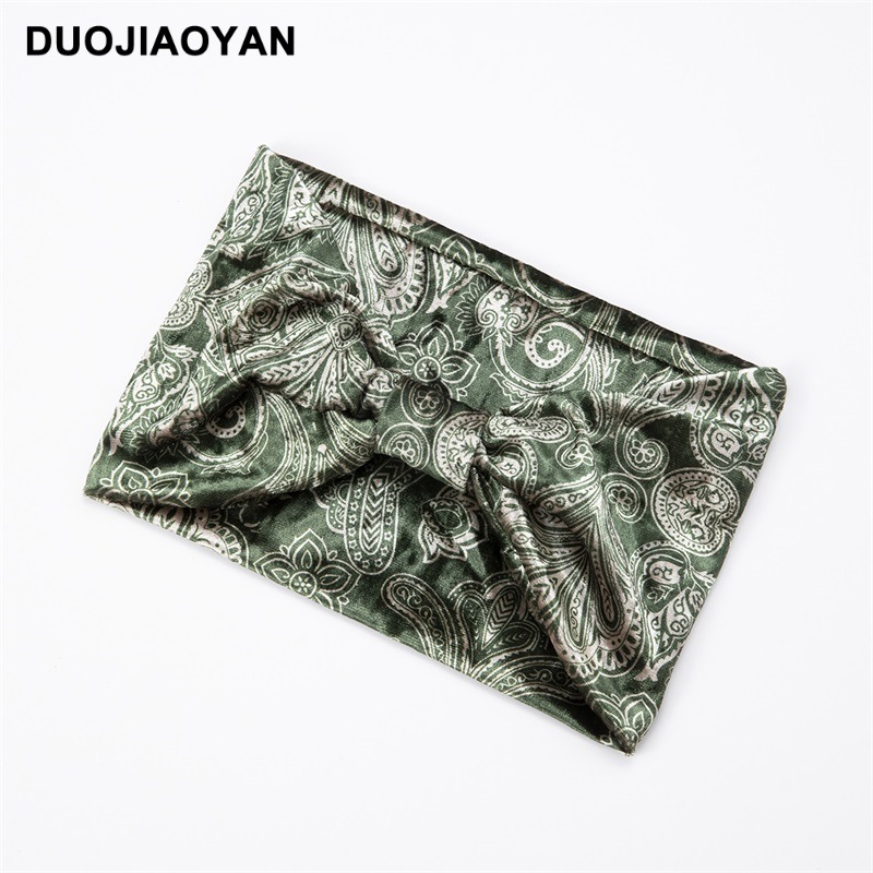 Heißer verkauf herbst und winter elastische breite rand samt kopftuch gedruckt taille obst blume stirnband_voghion.com