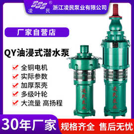 QY油浸潜水泵380v高扬程农田灌溉清水泵大流量多级立式抽水机三相