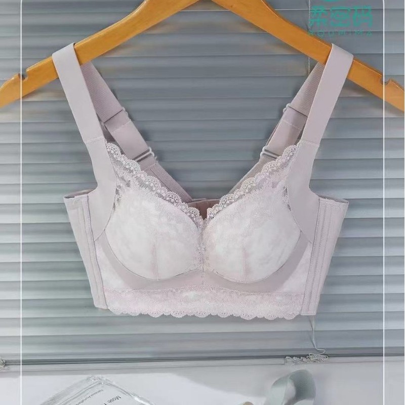 3353蕾丝内衣小胸显大中厚杯聚拢调整上托防下垂收副乳文胸|undefined