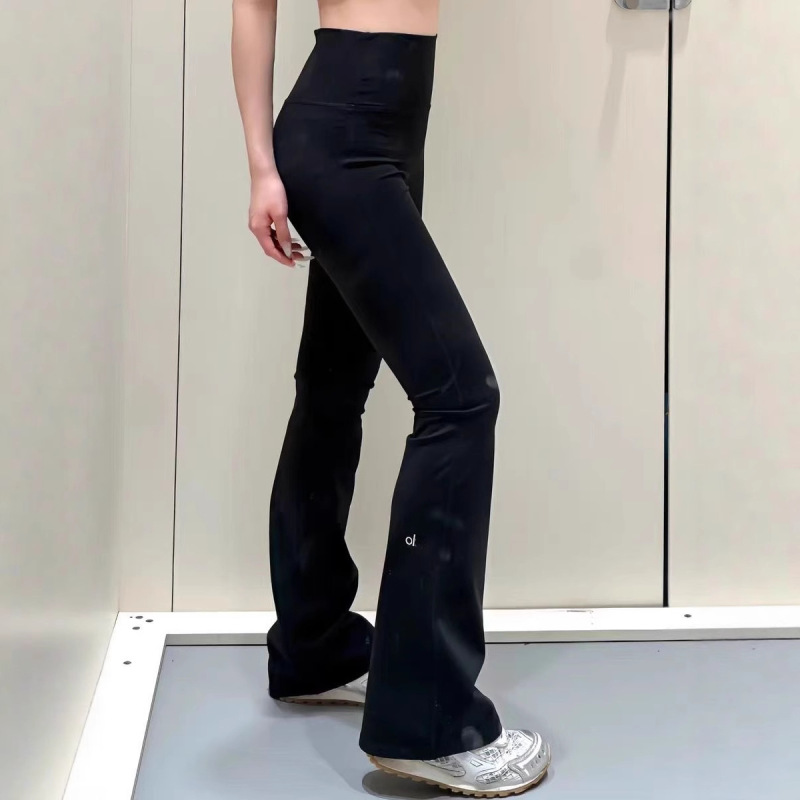 Alo喇叭裤女修身显瘦裸感运动瑜伽裤高腰提臀微喇休闲健身长裤|undefined