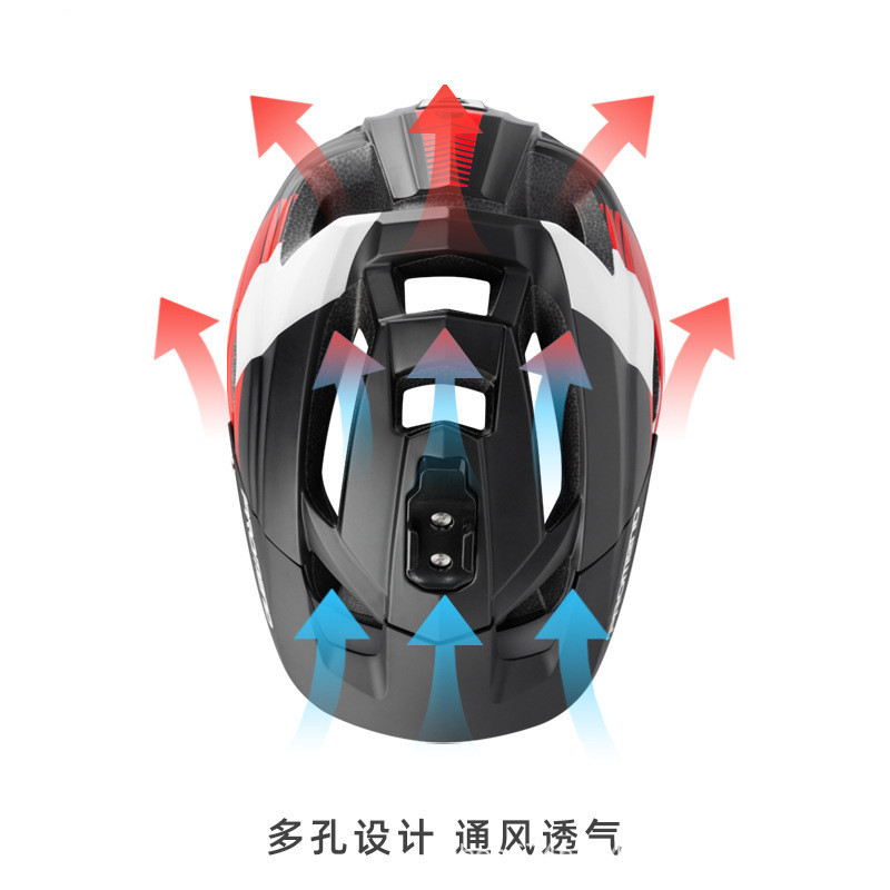 Casco de bicicleta de montaña montar deportes fuera de carretera con luz trasera con base de cámara casco equipo cuesta abajo