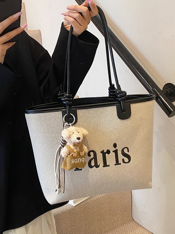 Bolsos para mujeres que van al trabajo, bolsos de hombro, bolsos de lona, nuevos colores en contraste, bolsos de axilas de hombro casuales de moda de gran capacidad