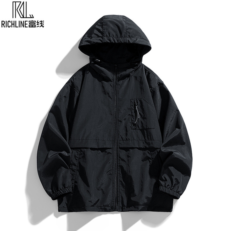 Rich line cross-border work jacket men's spring and autumn casual hooded assault clothing waterproof functional jacket coat wholesale