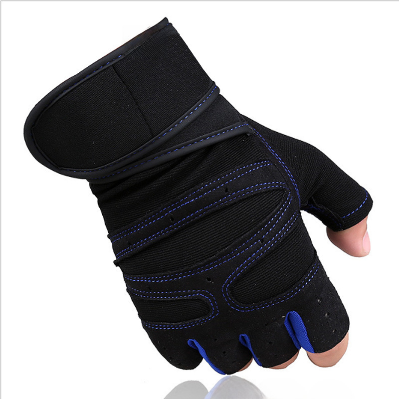 Half finger gloves a generation of wear-resistant breathable wrist gloves men's and women's sports gym non-slip riding dumbbell_maomaolike.com